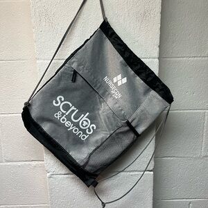 Gray Drawstring Bag